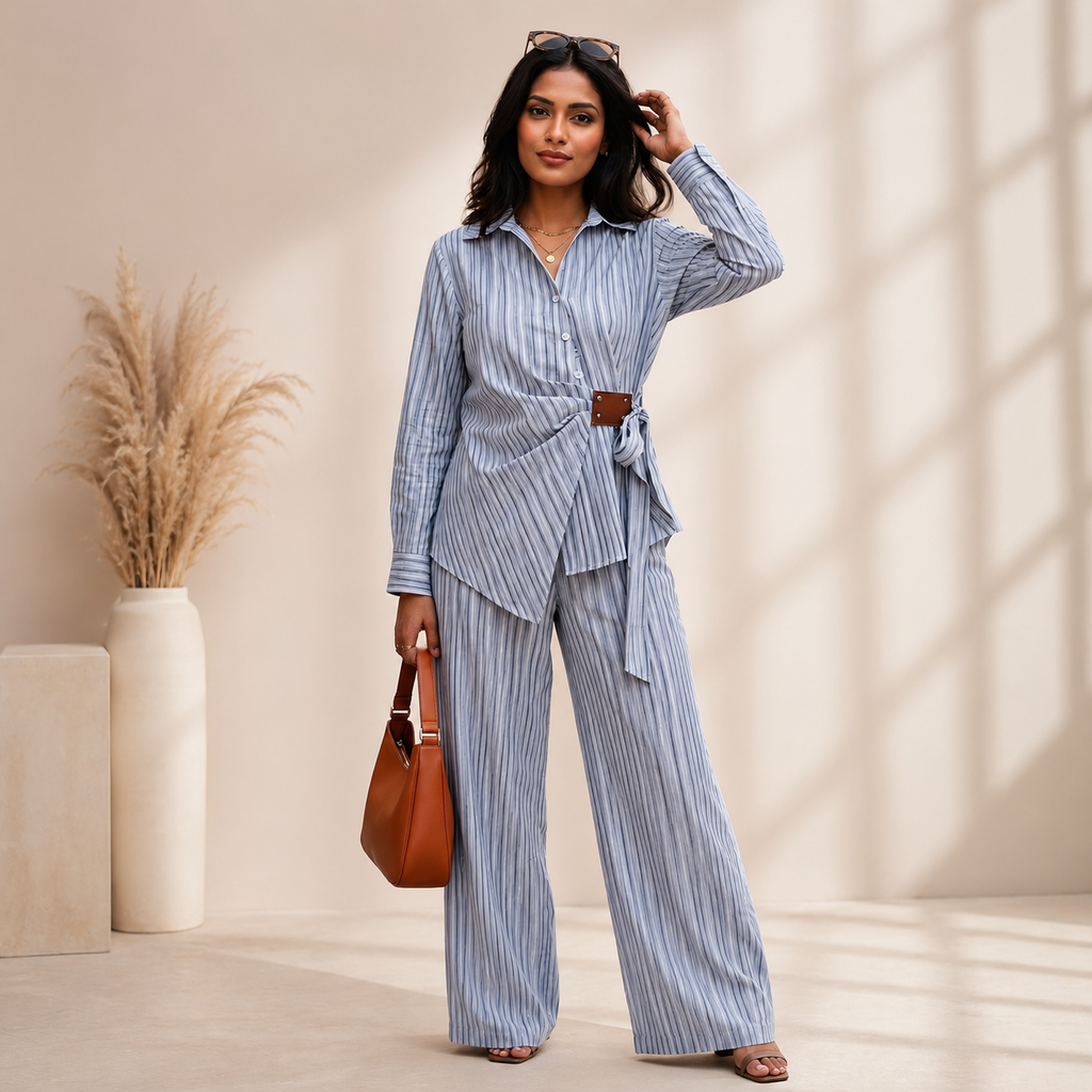 Striped Wrap Co-ord Set