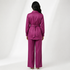 Belted tunic and wide-leg pants