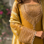 Yellow Silk Gharara Suit Set