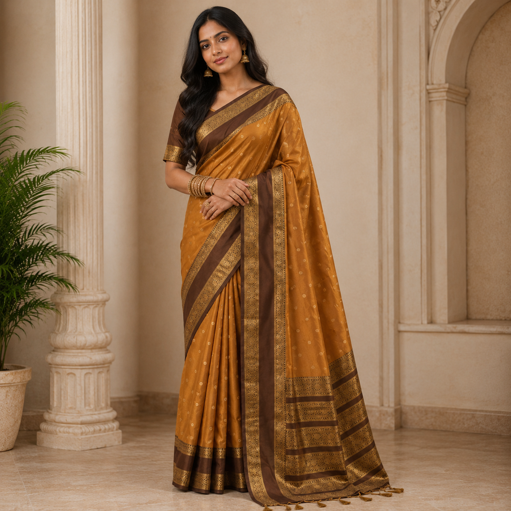 Brown Silk Saree