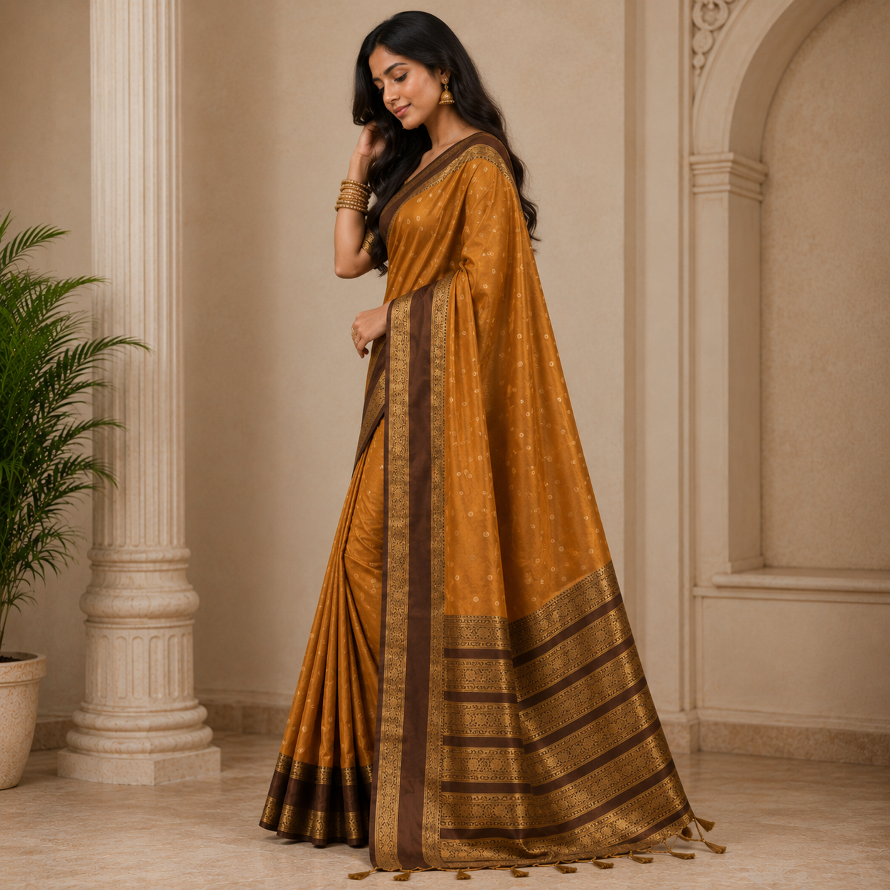 Brown Silk Saree