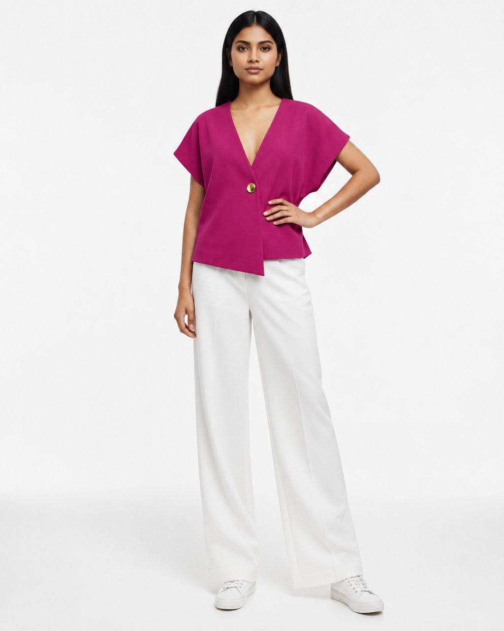 Asymmetric Pink Top