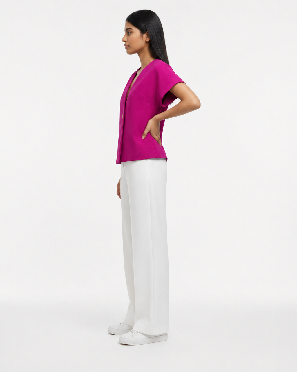 Asymmetric Pink Top