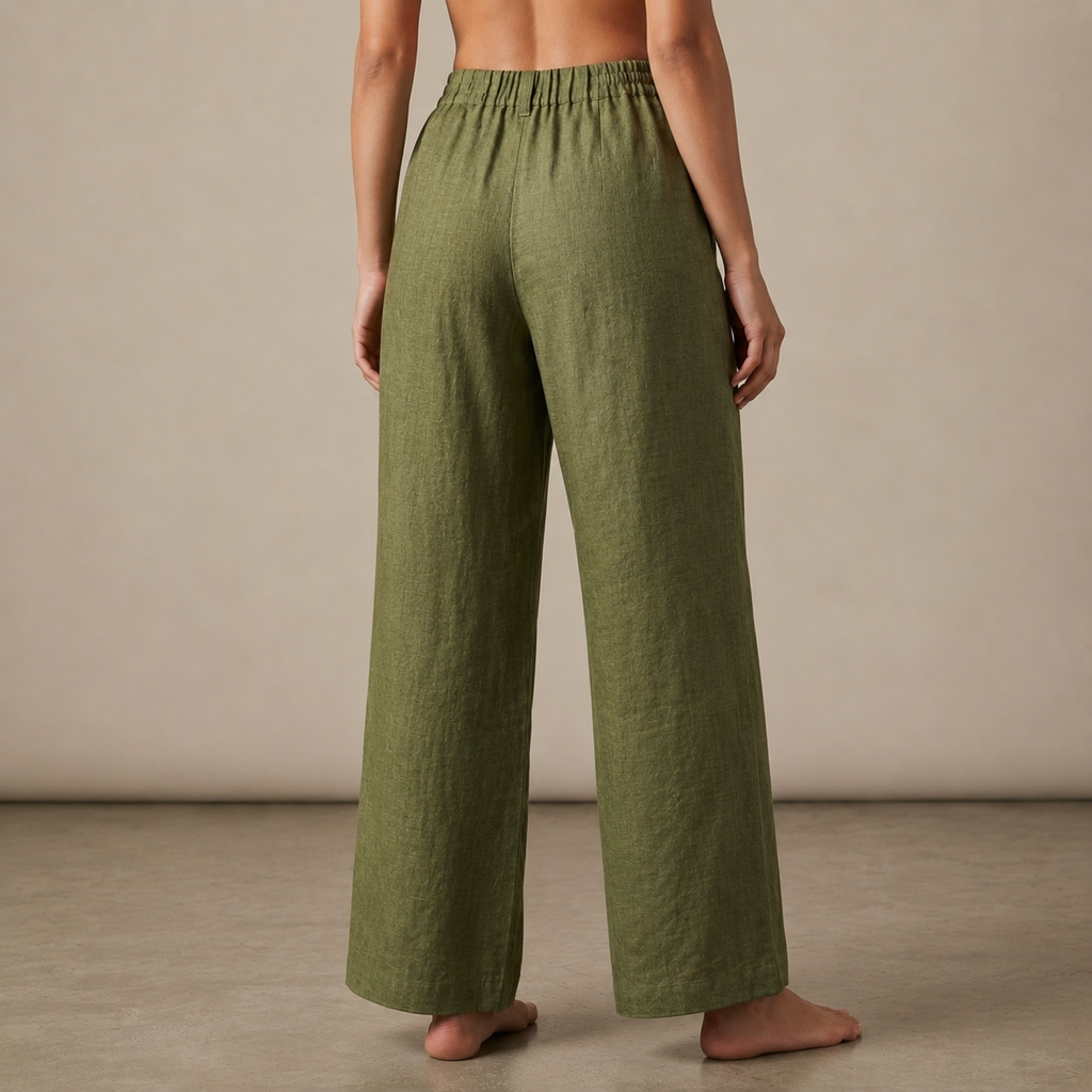Olive green wide-leg Trousers