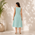 Sea Green A-Line Midi Dress