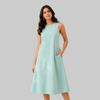 Sea Green A-Line Midi Dress