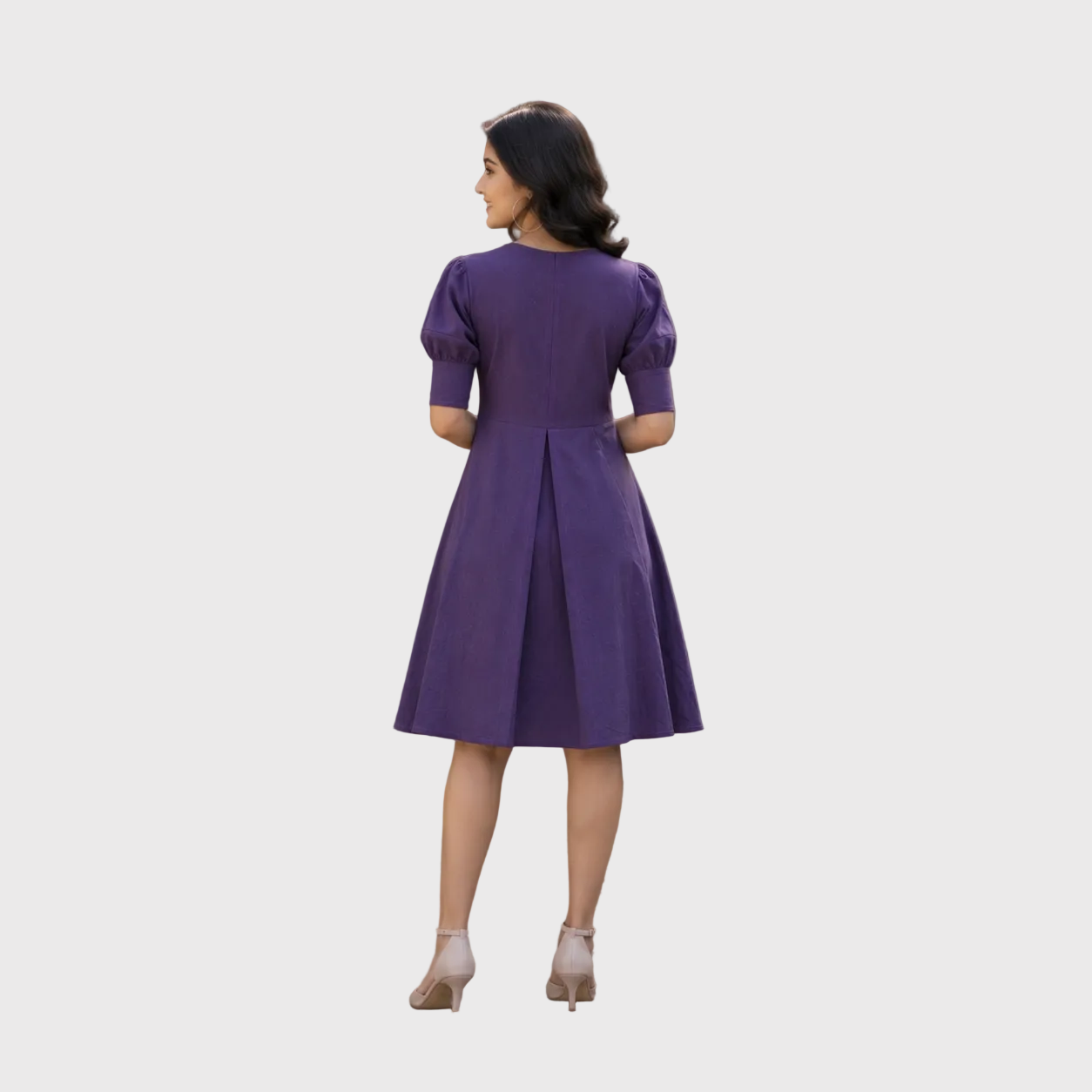 Puff Sleeve A-Line Dress