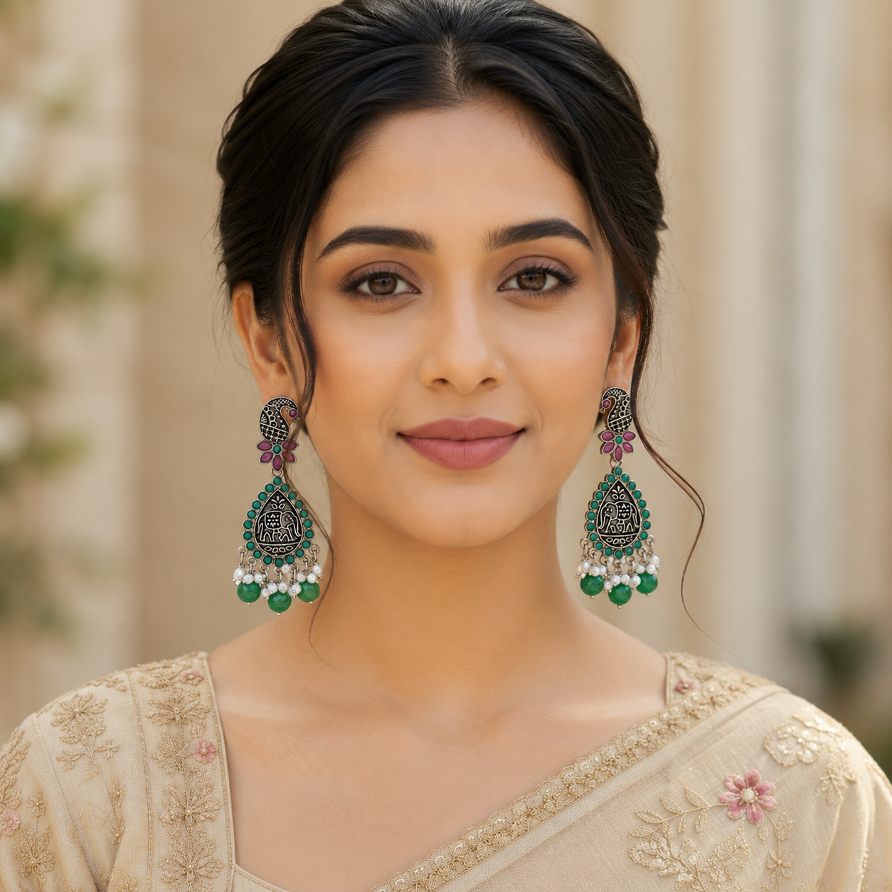 Multicolor Chandbali Earrings