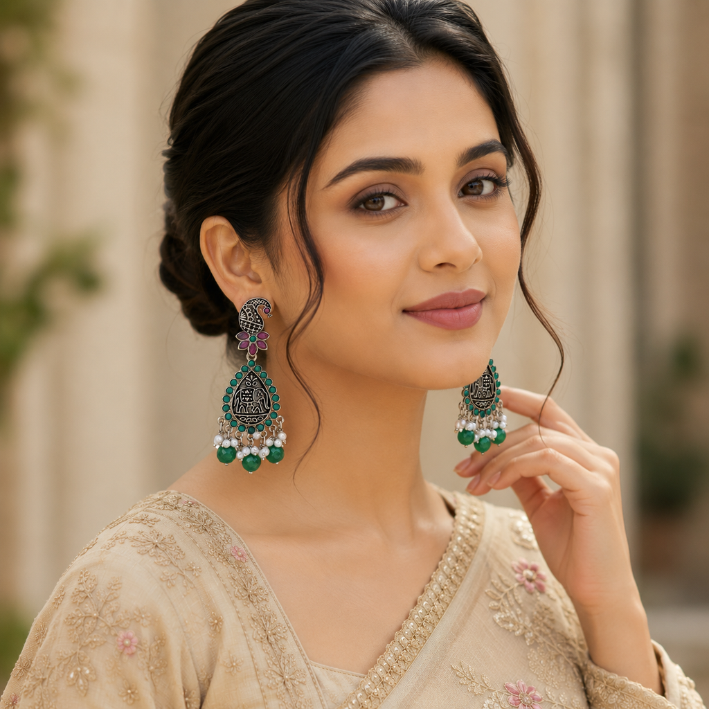 Multicolor Chandbali Earrings