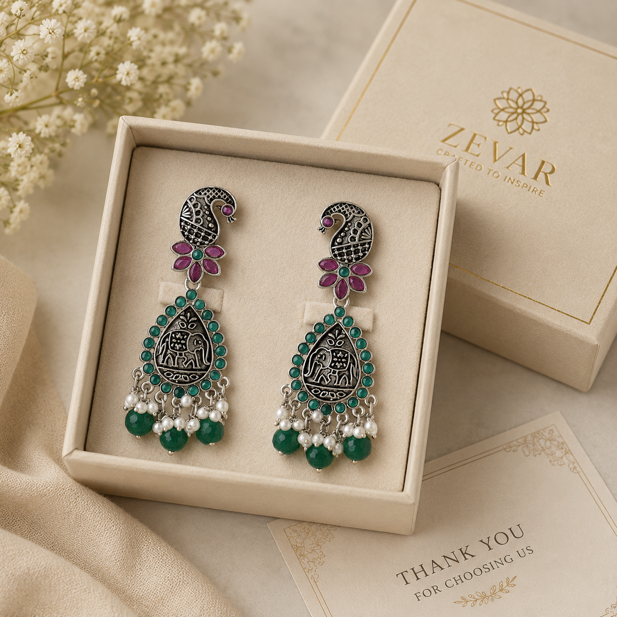 Multicolor Chandbali Earrings
