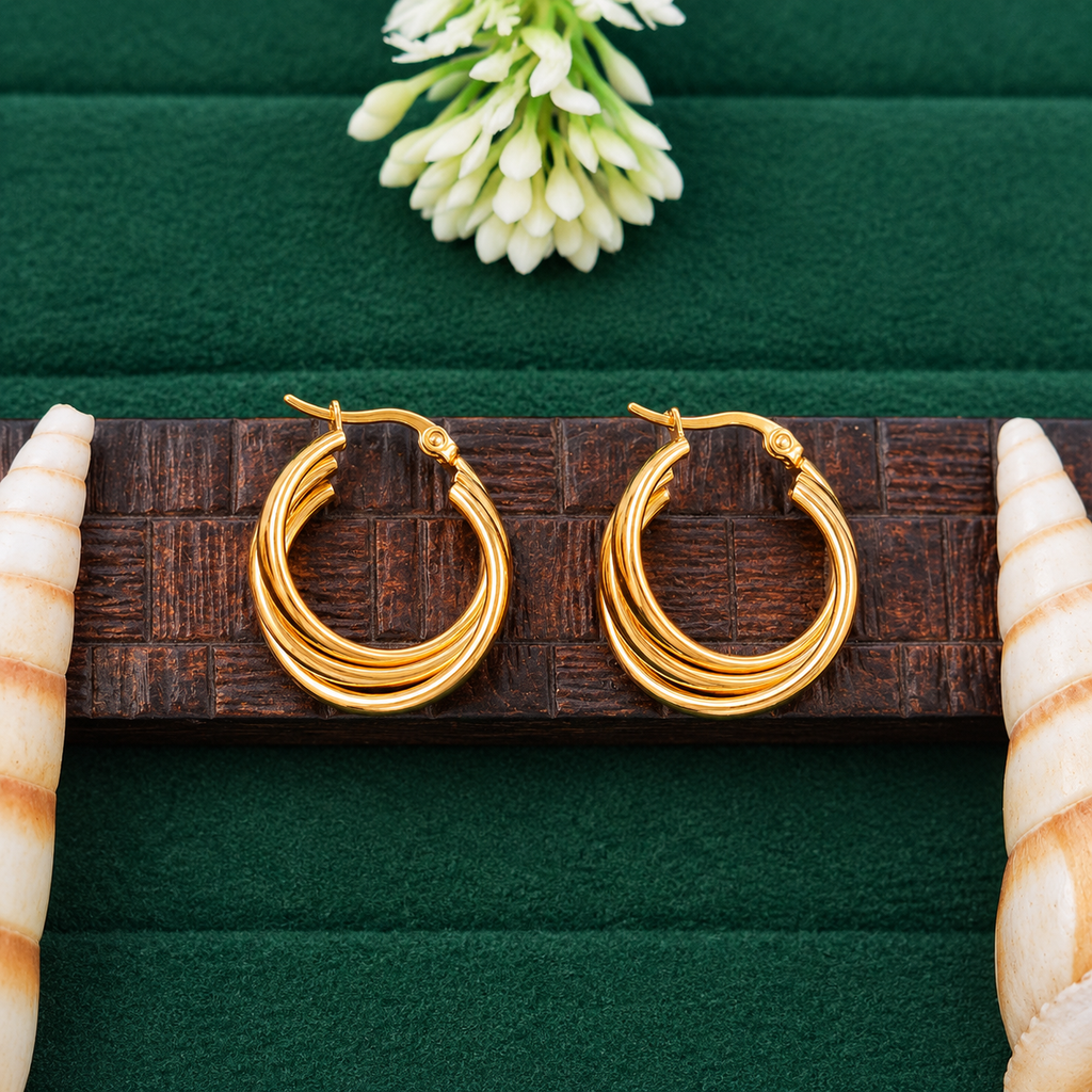 Triple Band Hoop Earrings