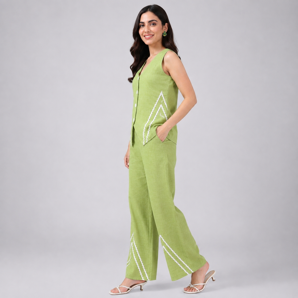 Graphic Chic Co-Ord Set(Green)