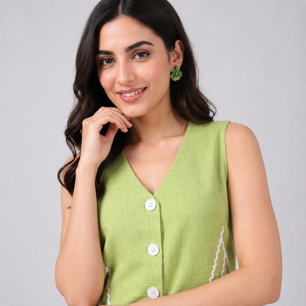 Graphic Chic Co-Ord Set(Green)