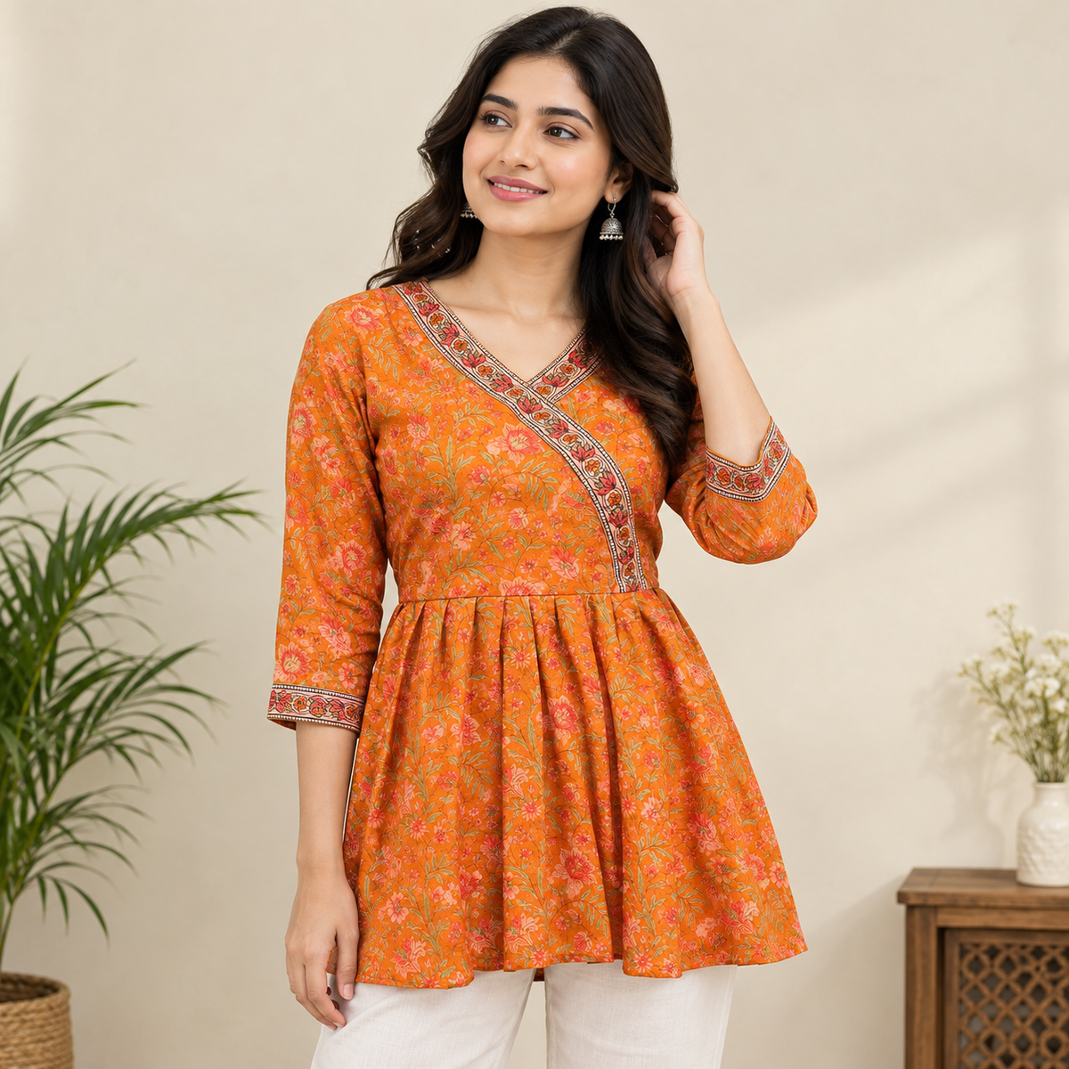 Marigold Bloom Peplum Top