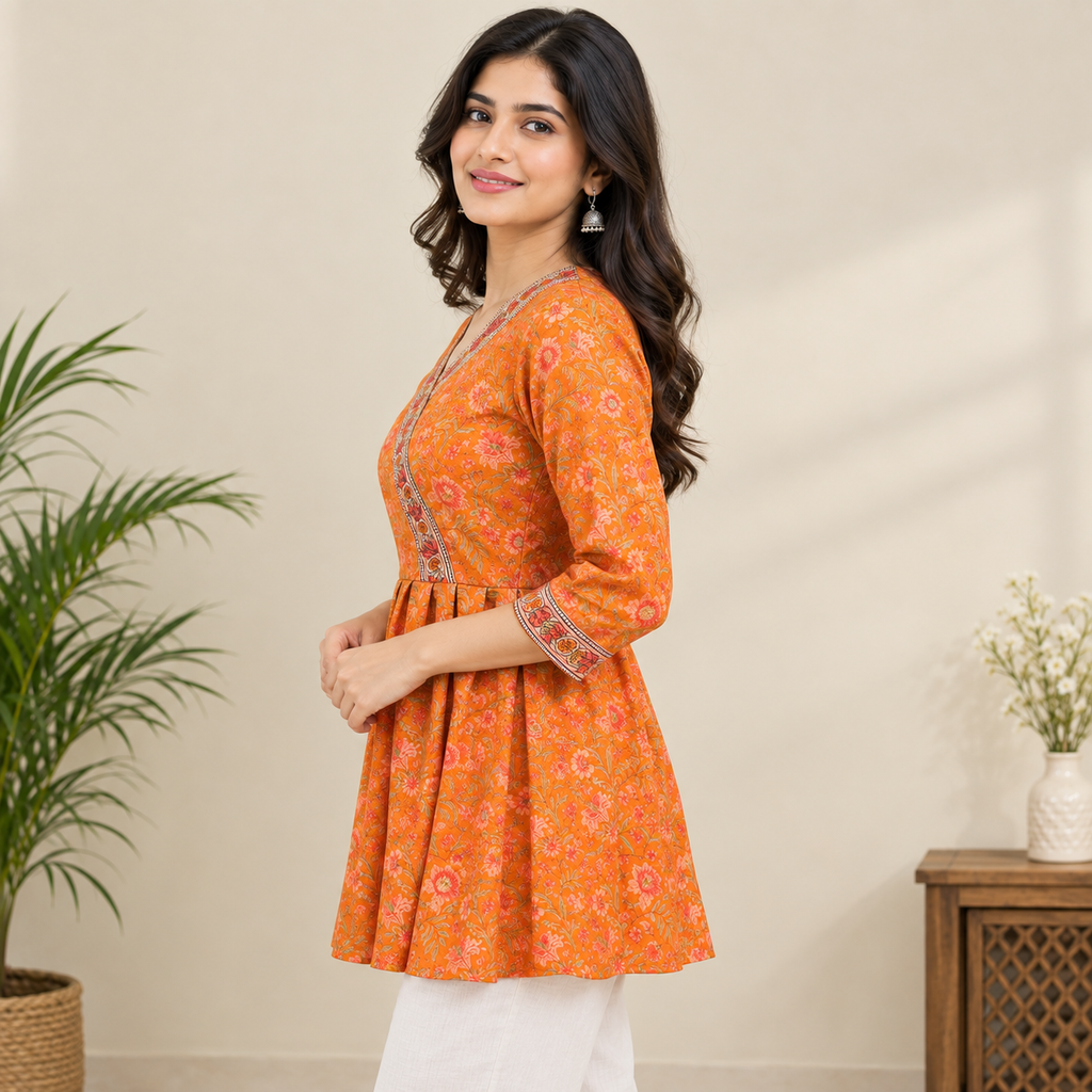 Marigold Bloom Peplum Top