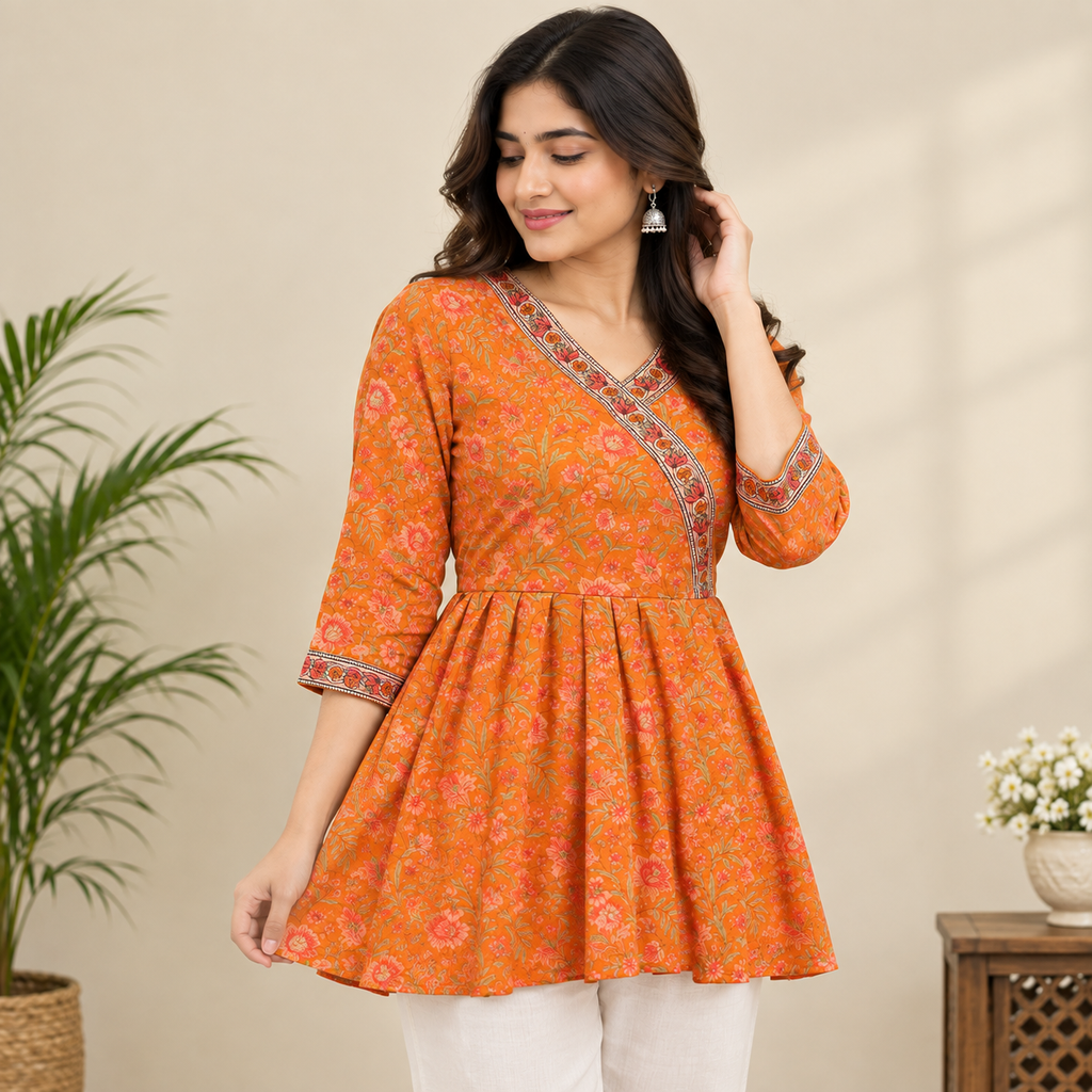 Marigold Bloom Peplum Top