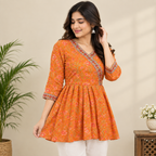Marigold Bloom Peplum Top