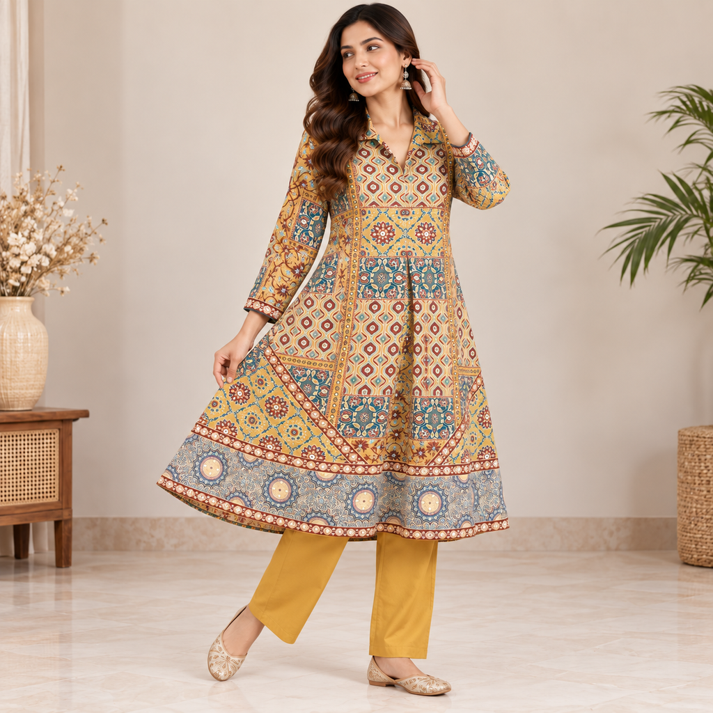 Women's Ajrakh Print Co-ord set