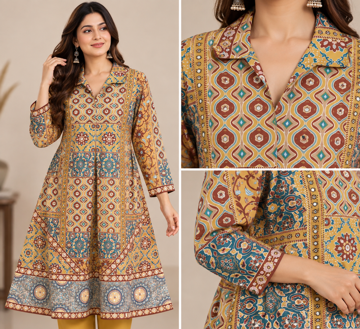 Women's Ajrakh Print Co-ord set
