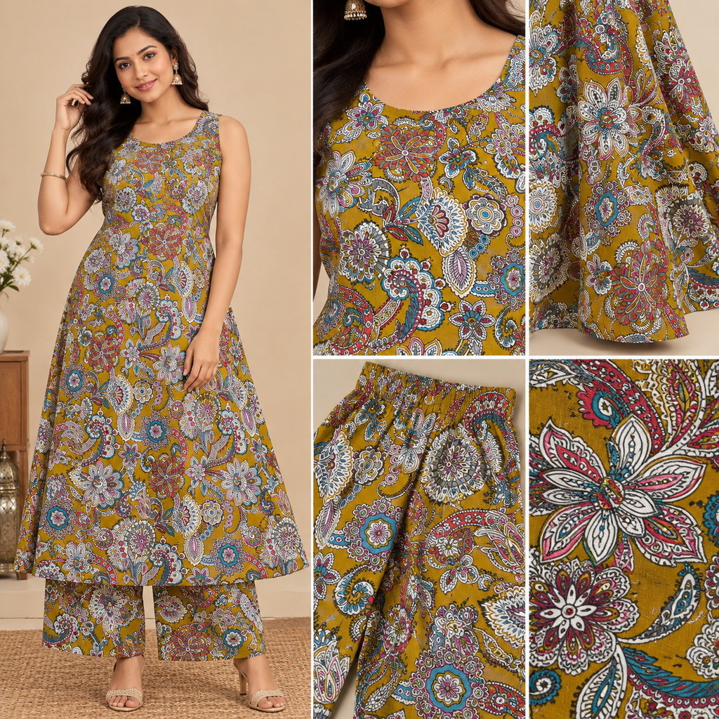 Floral Mustard Sleeveless Co-ord