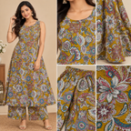 Floral Mustard Sleeveless Co-ord