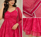 Printed Anarkali Suit Set with Dupatta