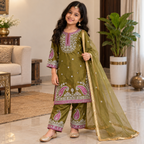 Olive Embroidered Tissue Set
