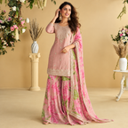 Floral Blush Pink Sharara Set