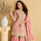 Floral Blush Pink Sharara Set