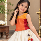 Madras Checks Girls Skirt Set