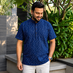Printed Blue Short Kurta