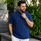 Printed Blue Short Kurta