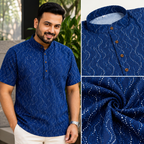 Printed Blue Short Kurta