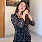 Black Strap Neck Short Kurti
