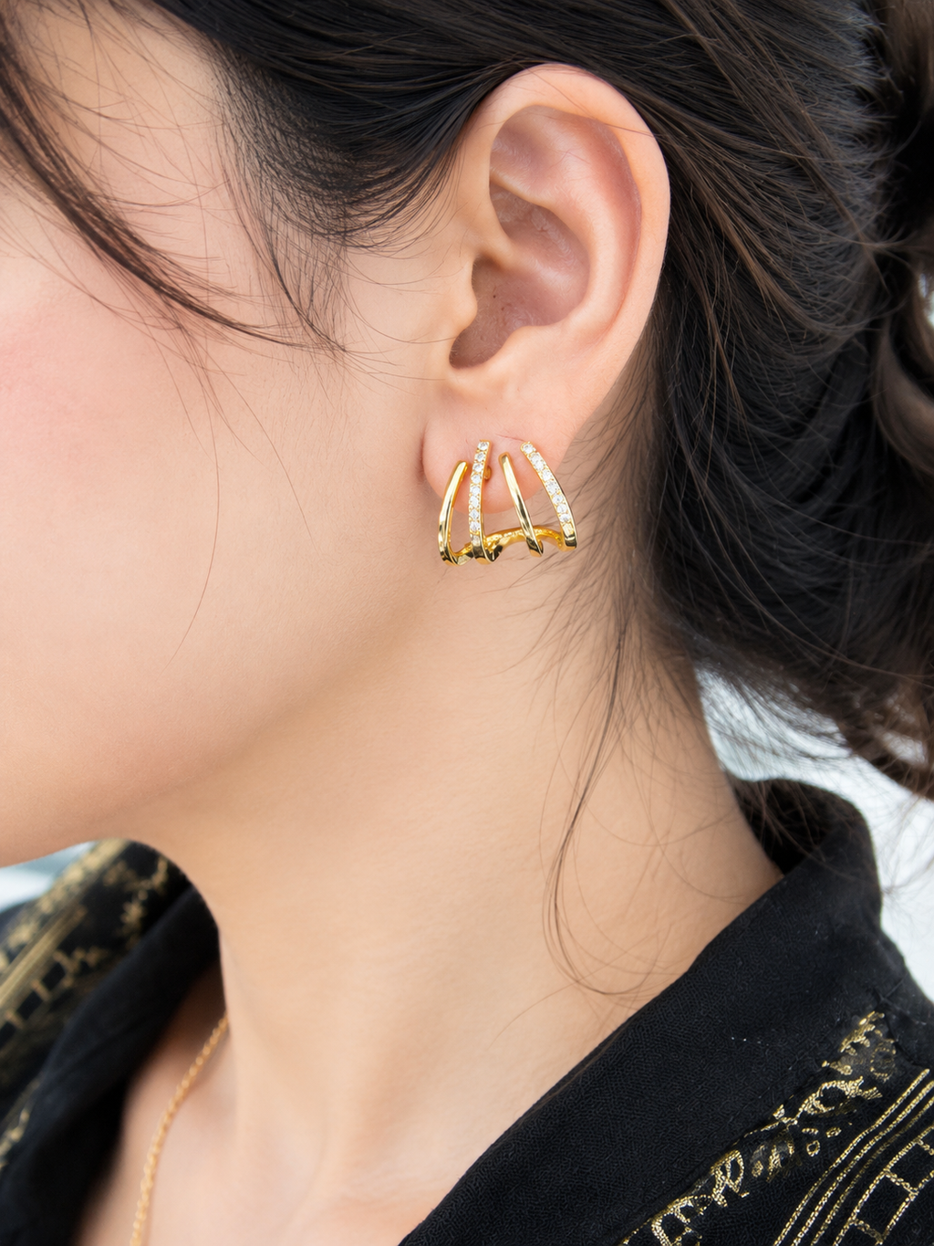 Triple Band Earrings