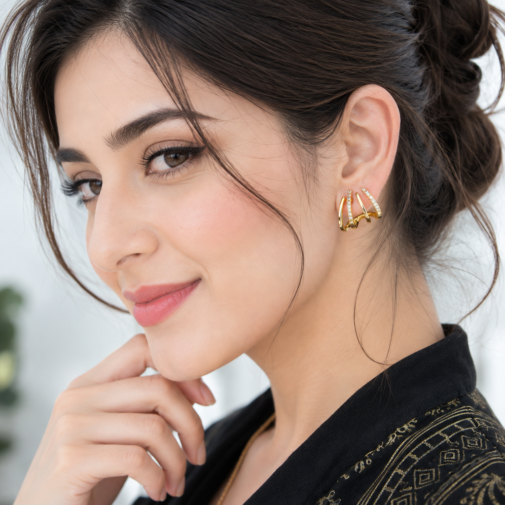 Triple Band Earrings