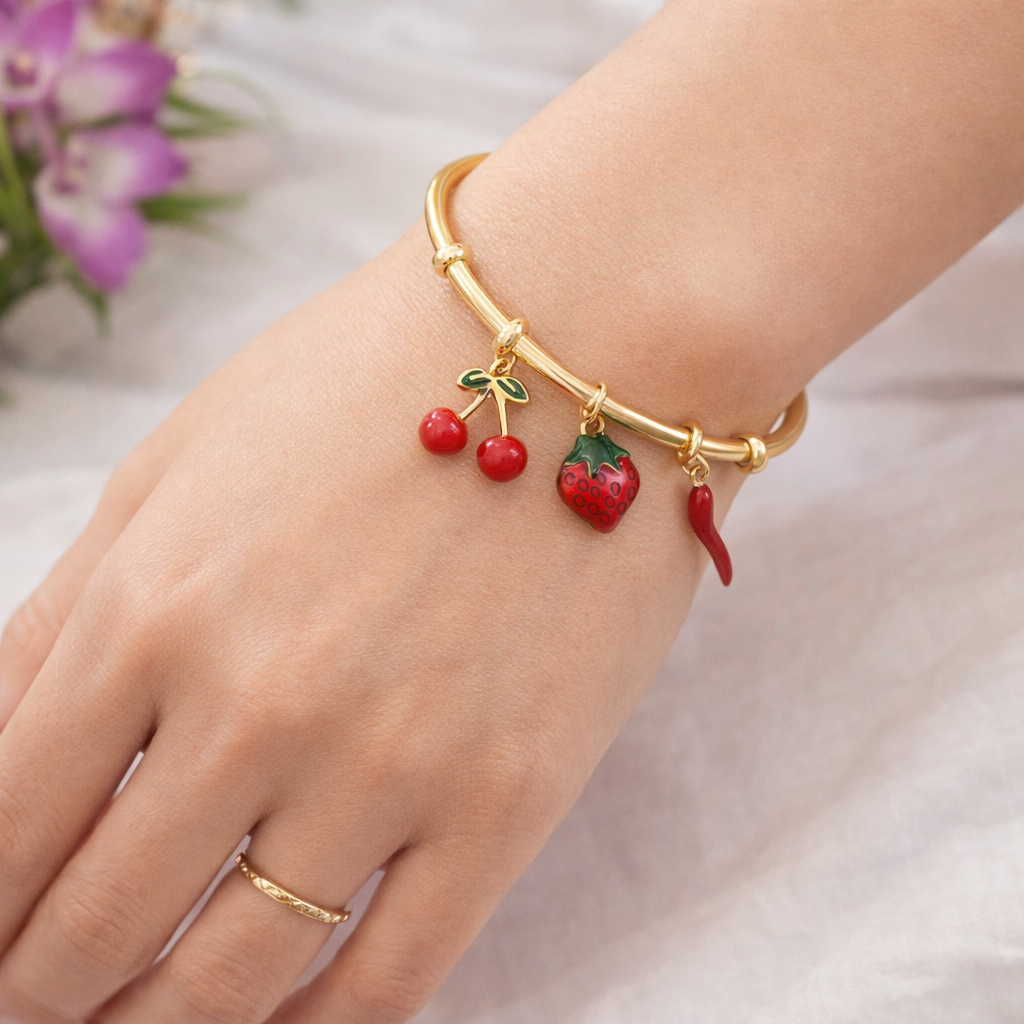 Fruit charm bracelet
