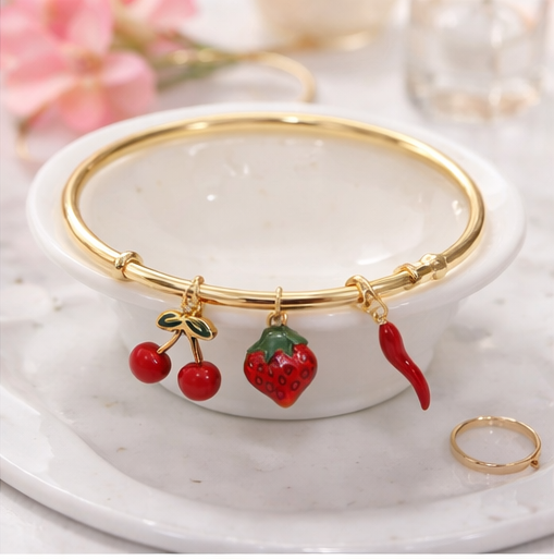 Fruit charm bracelet