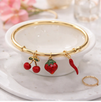 Fruit charm bracelet