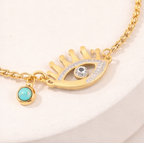 Gilded Evil Eye Charm Bracelet