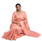 Peach Blossom Litchi Silk Saree