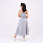 Ruffled Fit-and-Flare Midi