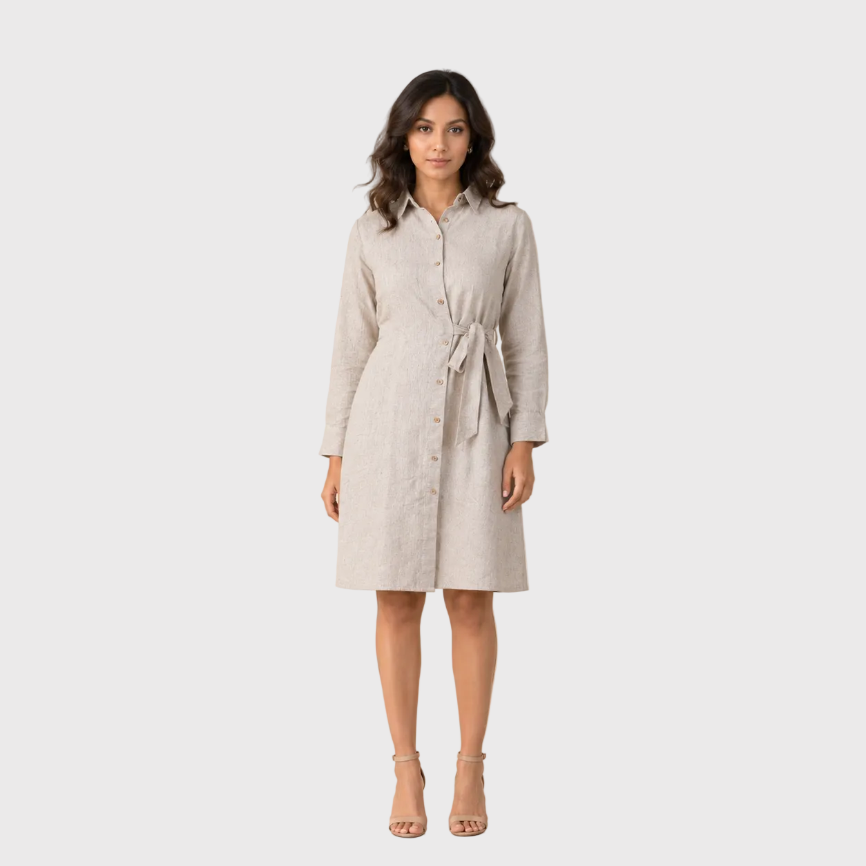 Tie-Waist Shirt Dress