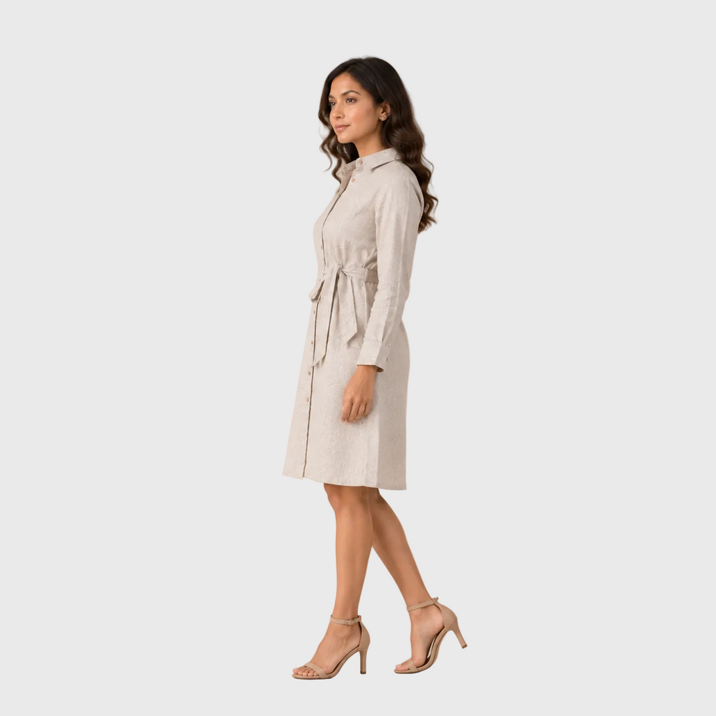 Tie-Waist Shirt Dress