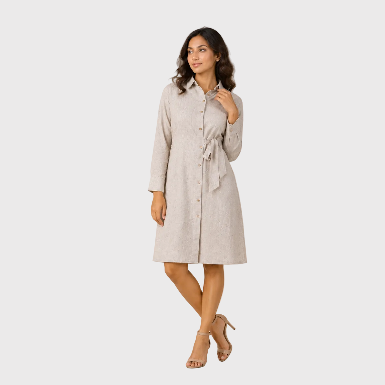Tie-Waist Shirt Dress