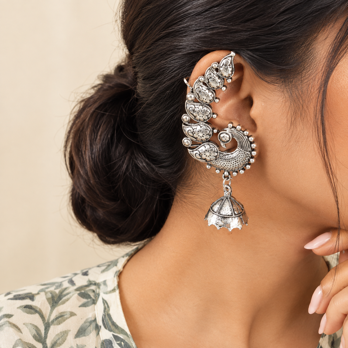 Elegant Peacock Jhumka Earrings
