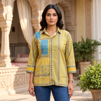 Mehndi Printed Crepe Shirt