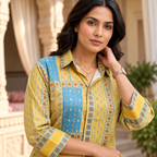 Mehndi Printed Crepe Shirt