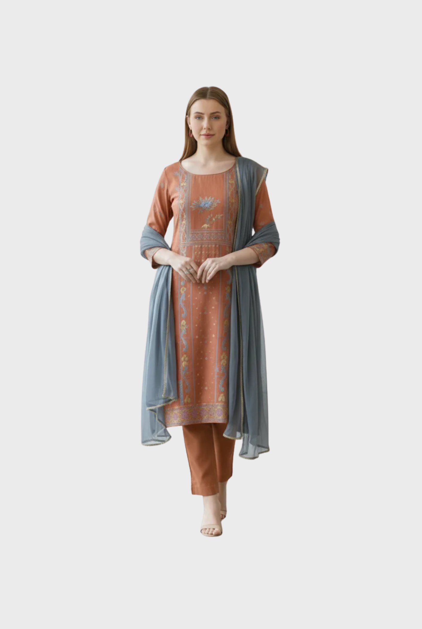 Elegant Peach Kurta Set