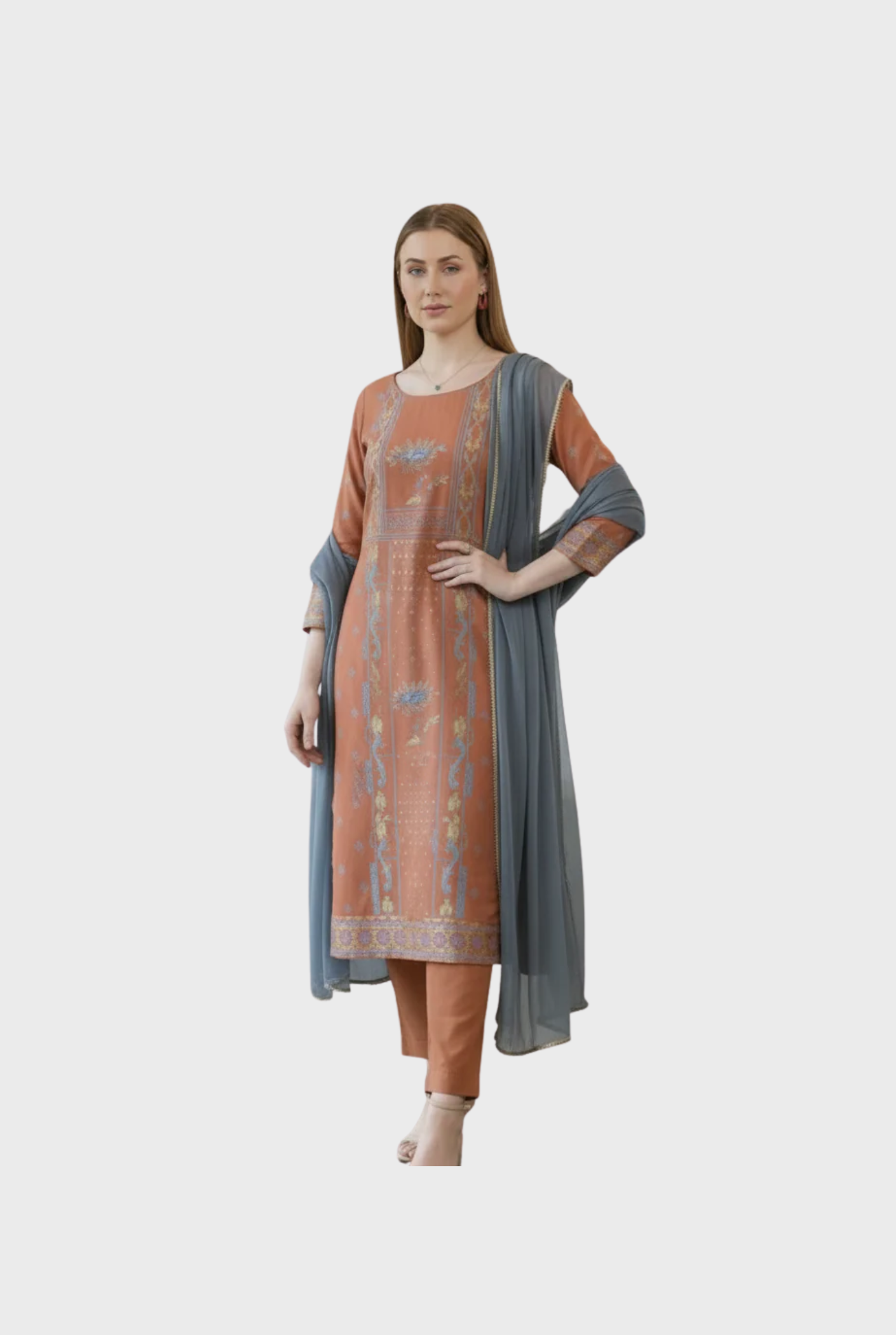 Elegant Peach Kurta Set